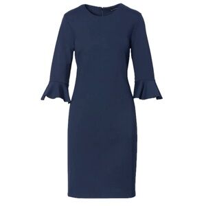 Banana Republic Ponte Flutter-Sleeve Sheath Dress Navy Size 12